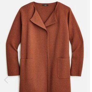 J. CREW Juliette Collarless Sweater Blazer, Cedar Wood, XXL